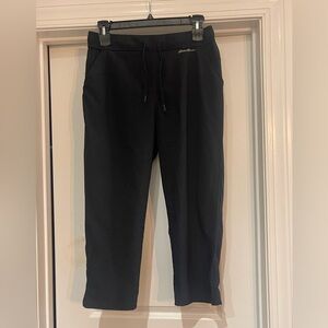 Eddie Bauer Women's Black Capri Joggers with cinch
